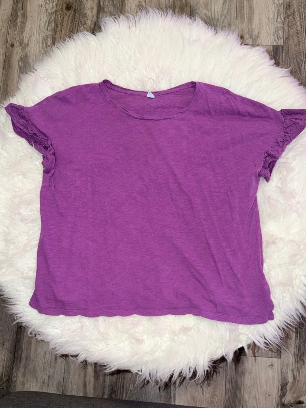 🤎 OLD NAVY // Girly Ruffled Sleeve Tee // Purple